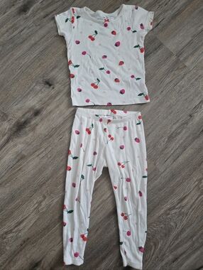 Carter's White Cherry-Print Girls Pajama Set